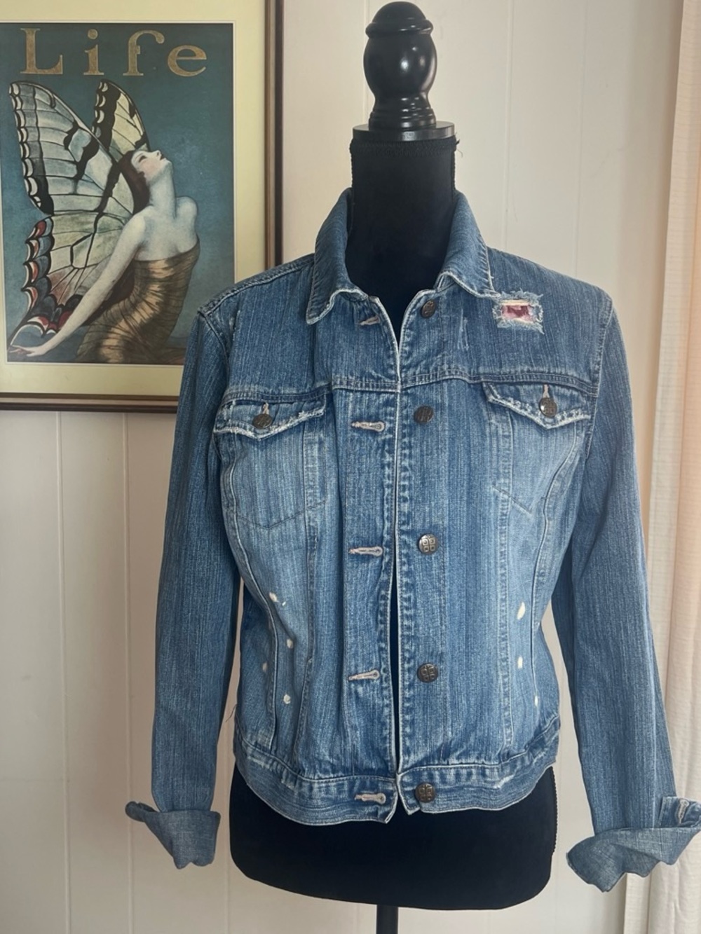 Plugg Blue Distressed Denim Jean Jacket